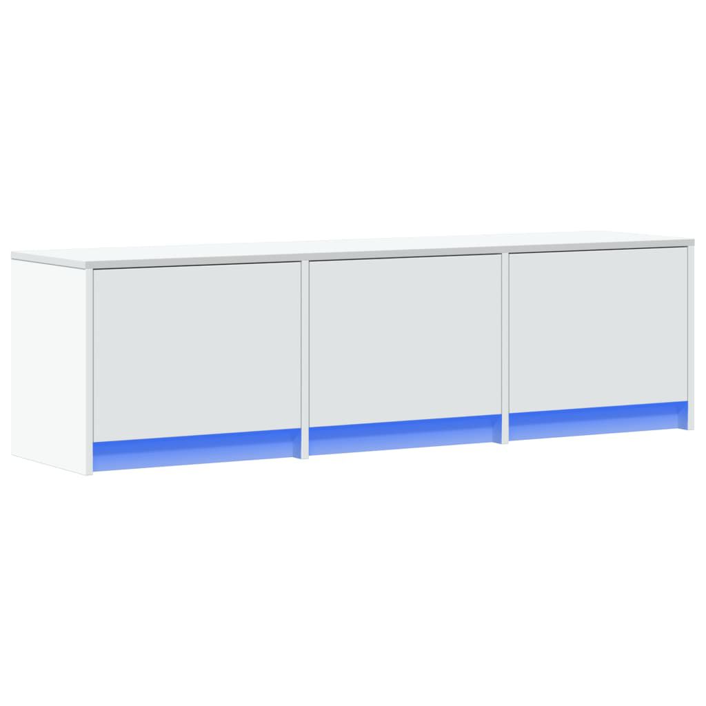vidaXL Έπιπλο Τηλεόρασης με LED Λευκό 140x34x40 εκ. από Επεξ. Ξύλο
