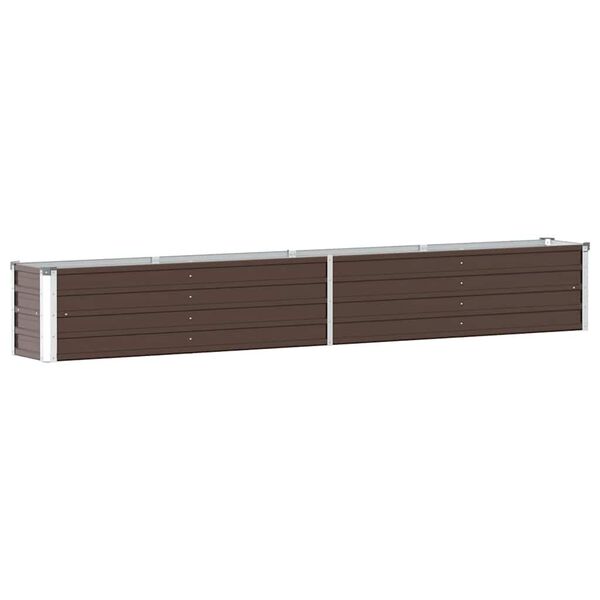 vidaXL Ζαρντινιέρα Υπερυψωμένη Καφέ 320x40x45 εκ. Γαλβανισμ. Χάλυβας