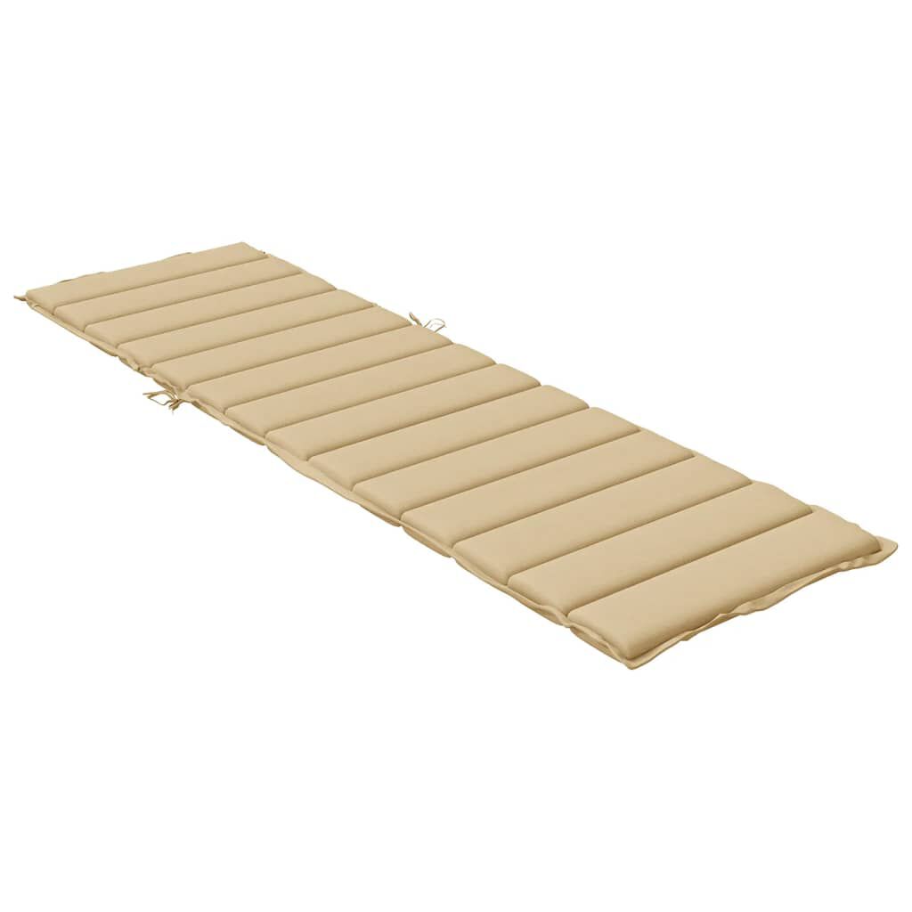 vidaXL Μαξιλάρι Ξαπλώστρας Μπεζ 200x50x4 εκ. Ύφασμα