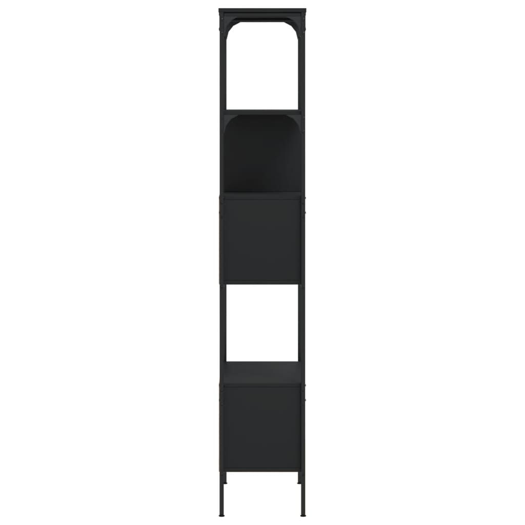 vidaXL Βιβλιοθήκη 5 Επιπέδων Μαύρη 76 x 33 x 188,5 εκ. Επεξεργ. Ξύλο