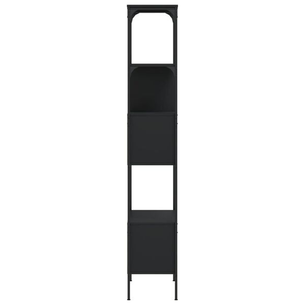vidaXL Βιβλιοθήκη 5 Επιπέδων Μαύρη 76 x 33 x 188,5 εκ. Επεξεργ. Ξύλο
