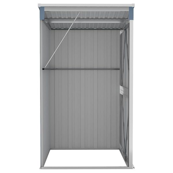 vidaXL Αποθήκη Κήπου Επιτοίχια Γκρι 118x100x178 εκ. Γαλβ. Χάλυβας