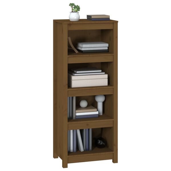 vidaXL Βιβλιοθήκη Μελί 50x35x125,5 εκ. από Μασίφ Ξύλο Πεύκου