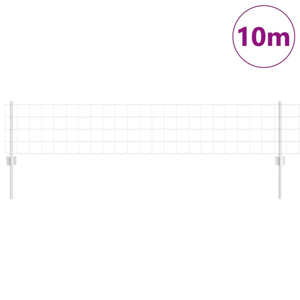 vidaXL Φράχτης με Στήλες. Ασημί 0.4 x 10 μ Ατσάλι