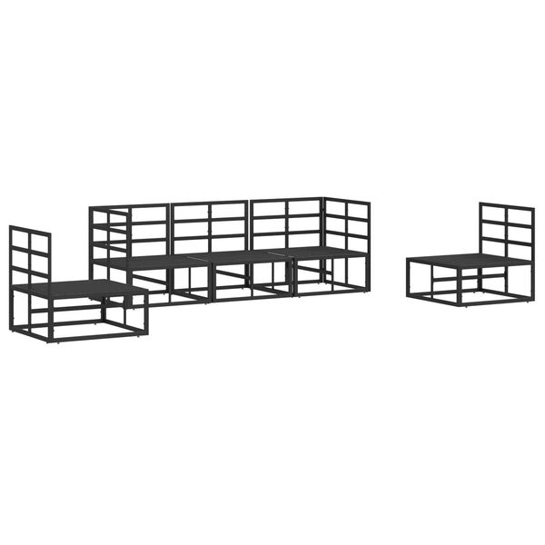 vidaXL Σετ Καναπέ Κήπου 5 pcs Μαύρο 213 x 71.5 x 71 εκ. Αλουμίνιο