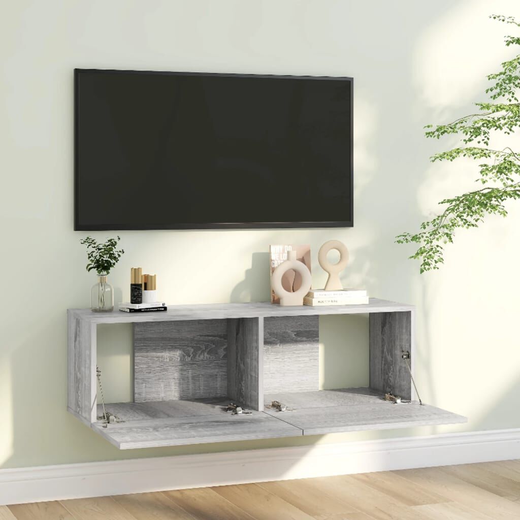 vidaXL Έπιπλο Τηλεόρασης Τοίχου Γκρι Sonoma 100x30x30 εκ. Επεξερ. Ξύλο