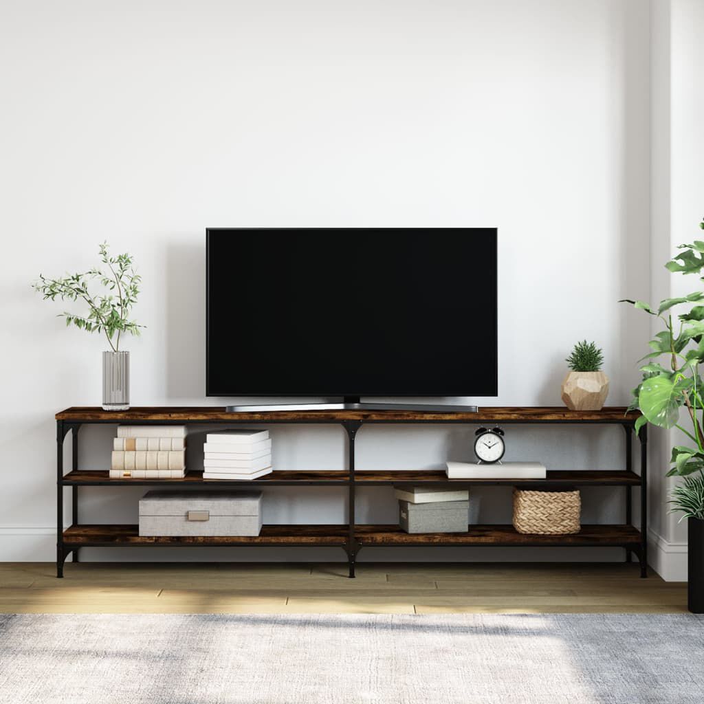 vidaXL Έπιπλο Τηλεόρασης Καπνιστή Δρυς 180x30x50 εκ Επεξ. Ξύλο/Μέταλλο