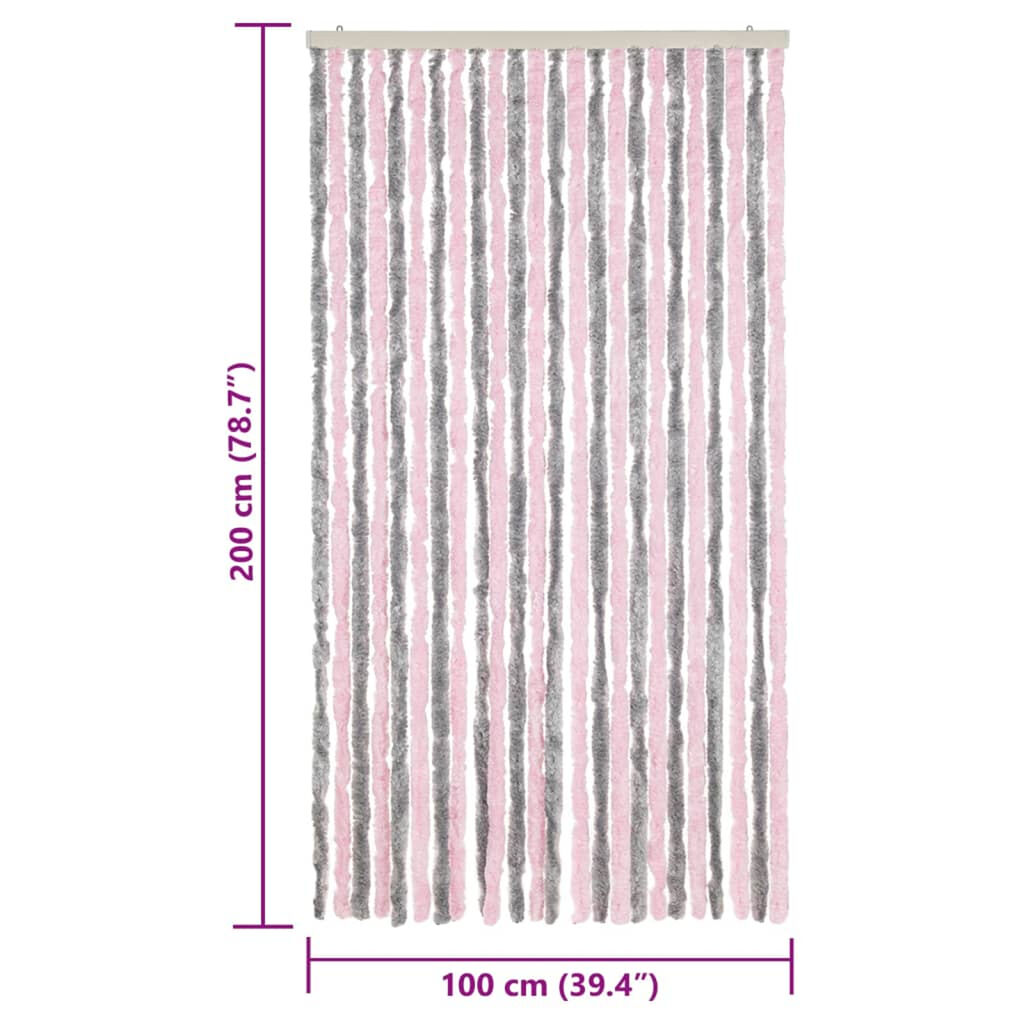 vidaXL Σήτα Εντόμων Ασημί Γκρι / Ροζ 100 x 200 εκ. από Σενίλ