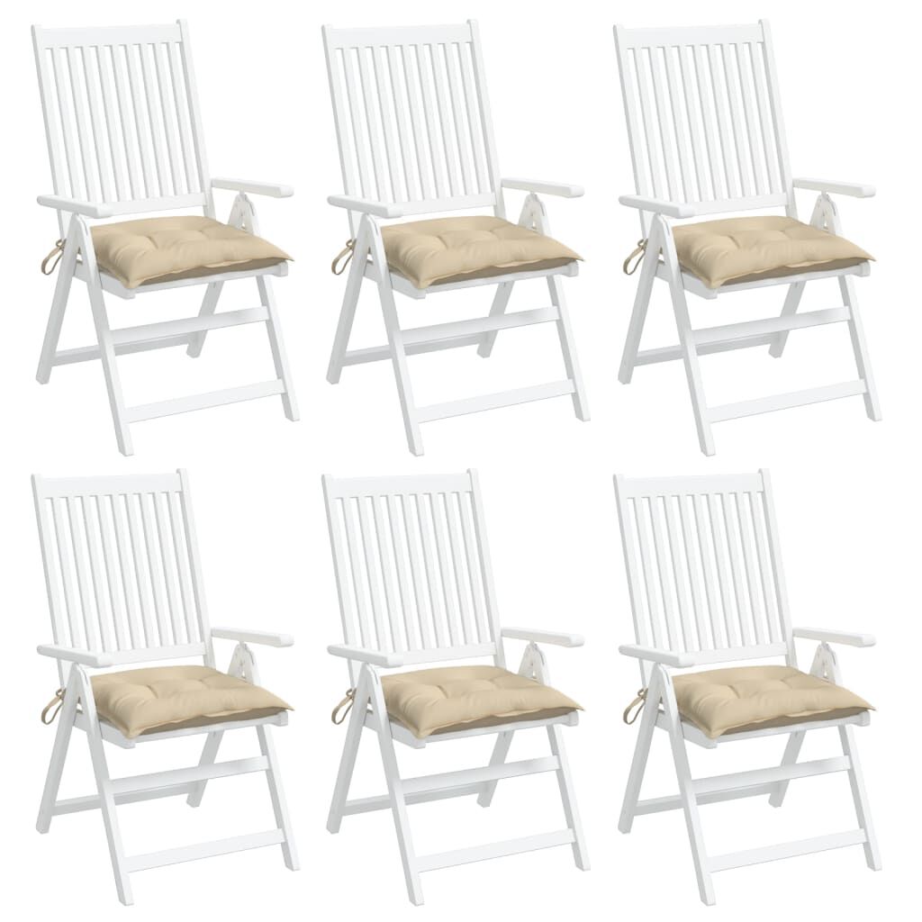 vidaXL Μαξιλάρια Καρέκλας Κήπου 6 τεμ. Μπεζ 50x50x7 εκ. Υφασμάτινα