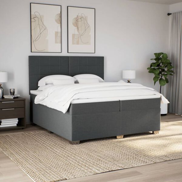 vidaXL &Kappa;&rho;&epsilon;&beta;ά&tau;&iota; Boxspring &mu;&epsilon; &Sigma;&tau;&rho;ώ&mu;&alpha; &Sigma;&kappa;&omicron;ύ&rho;&omicron; &Gamma;&kappa;&rho;&iota; 200x200 &epsilon;&kappa;. &Upsilon;&phi;&alpha;&sigma;&mu;ά&tau;&iota;&nu;&omicron;