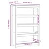 vidaXL Βιβλιοθήκη Μαύρη 80x35x126 εκ. από Μασίφ Ξύλο Πεύκου