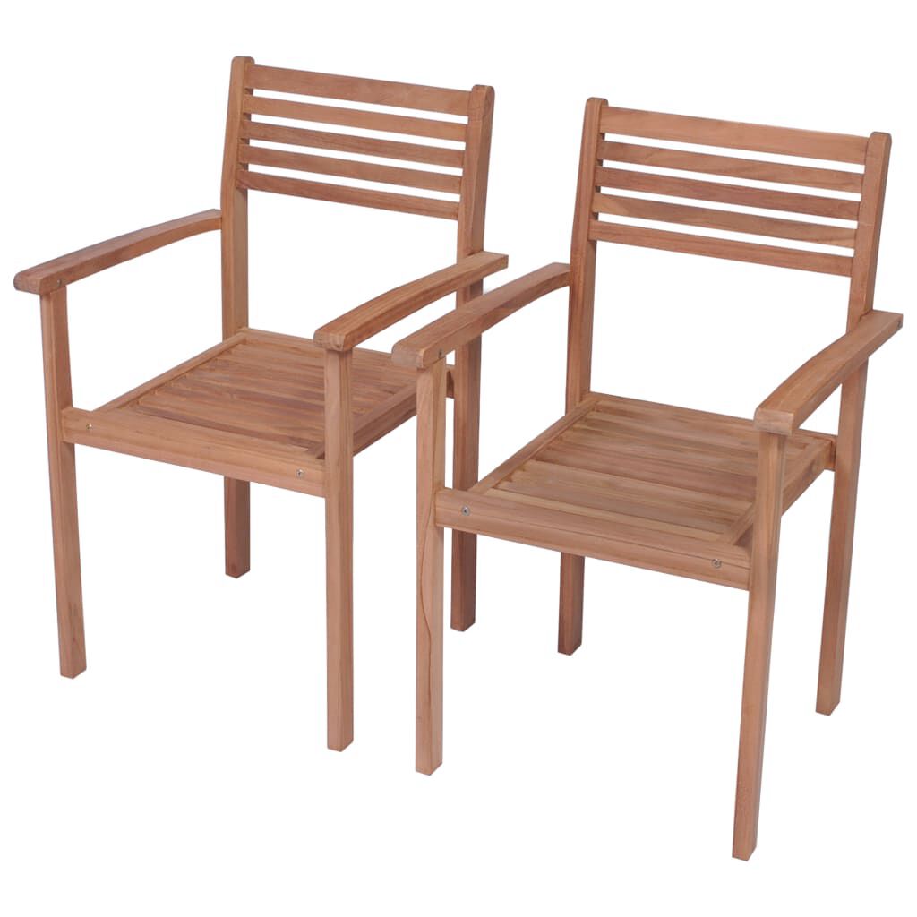 vidaXL Καρέκλες Κήπου 2 τεμ. από Μασίφ Ξύλο Teak με Taupe Μαξιλάρια