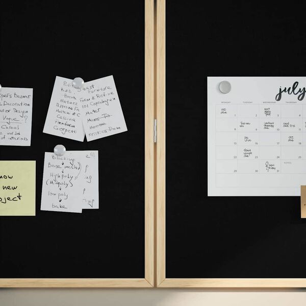 vidaXL Πίνακας κιμωλίας Μαύρο 100 x 1.4 x 100 εκ Μασίφ ξύλο πεύκου