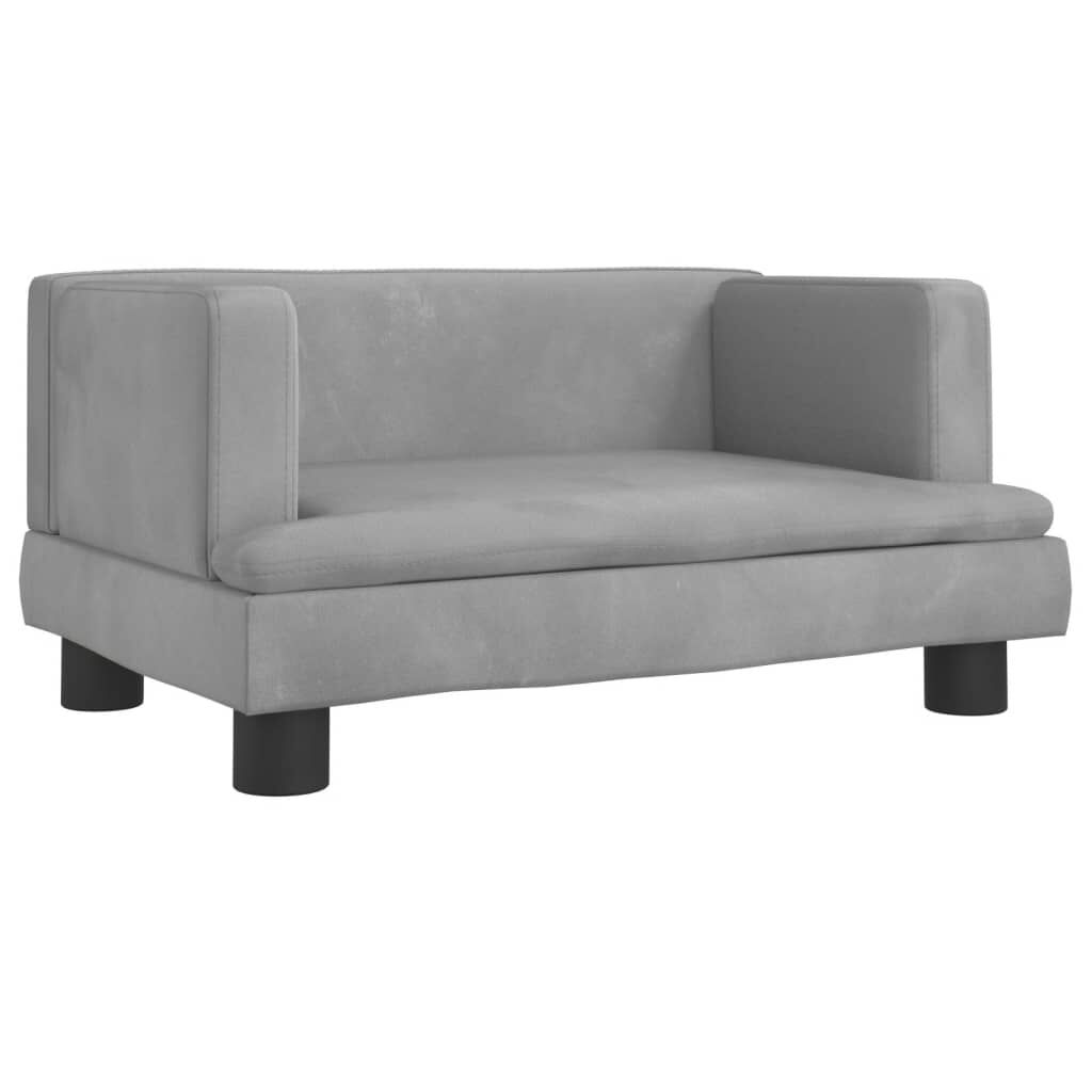 vidaXL Καναπές Παιδικός Ανοιχτό Γκρι 60 x 40 x 30 εκ. από Βελούδο