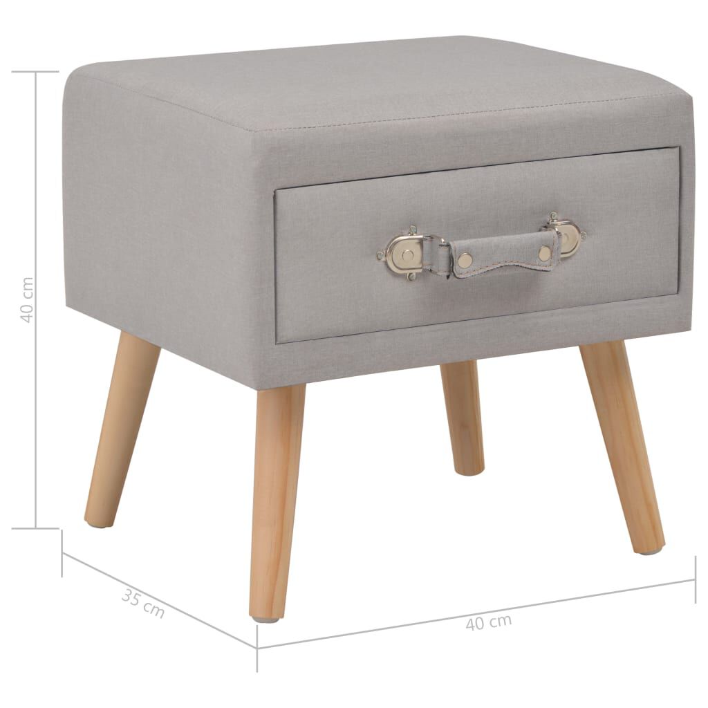 vidaXL Κομοδίνο Γκρι 40 x 35 x 40 εκ. Υφασμάτινο