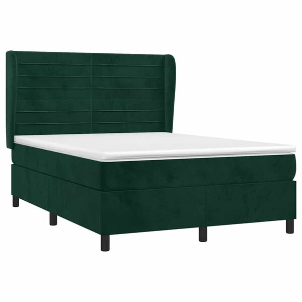 vidaXL &Kappa;&rho;&epsilon;&beta;ά&tau;&iota; Boxspring &mu;&epsilon; &Sigma;&tau;&rho;ώ&mu;&alpha; &Sigma;&kappa;&omicron;ύ&rho;&omicron; &Pi;&rho;ά&sigma;&iota;&nu;&omicron; 140x190&epsilon;&kappa;. &Beta;&epsilon;&lambda;&omicron;ύ&delta;&iota;&nu;&omicron;