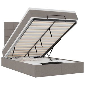 vidaXL Οθωμανικό κρεβάτι με στρώμα Taupe 120x190 cm Ύφασμα