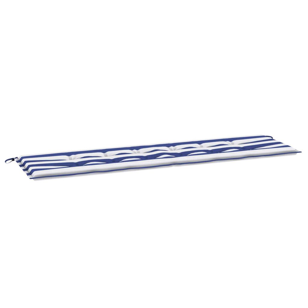 vidaXL Μαξιλάρι Παγκάκι Κήπου Striped Μπλε και λευκό 180 x 50 x 4 cm