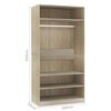 vidaXL Ντουλάπα Χρώμα Sonoma Δρυς 100 x 50 x 200 εκ. από Επεξ. Ξύλο