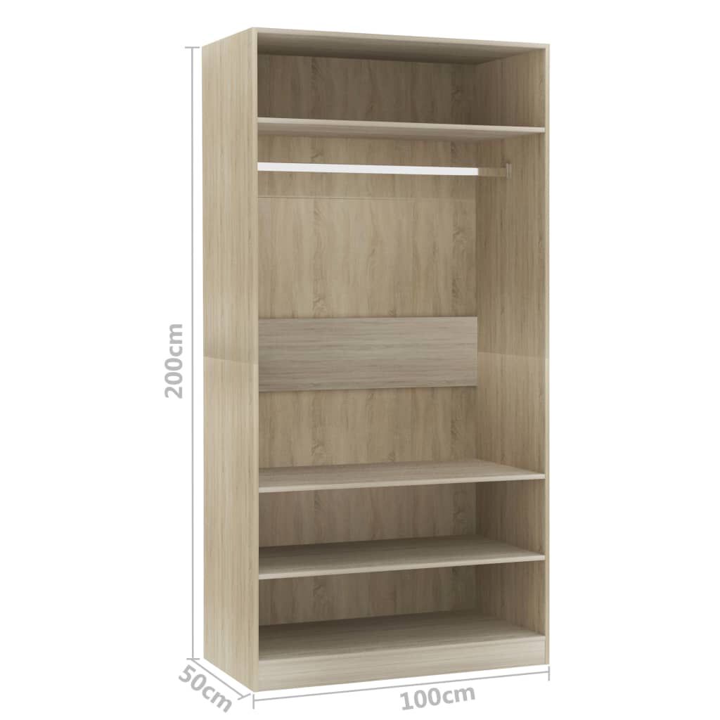 vidaXL Ντουλάπα Χρώμα Sonoma Δρυς 100 x 50 x 200 εκ. από Επεξ. Ξύλο