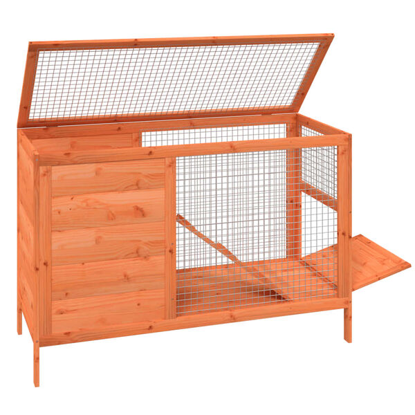 vidaXL Κλουβί Κουνελιών Καφέ 103 x 44 x 69,5 εκ. Μασίφ Ξύλο Πεύκου