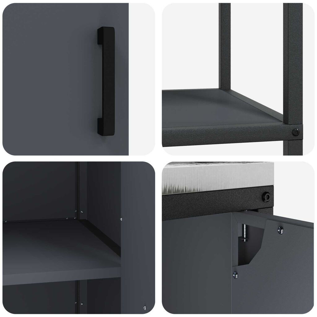 vidaXL Σετ Αποθήκευσης Κουζίνας 2 pcs Ανθρακί 120 x 50 x 92 εκ.