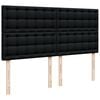 vidaXL Κρεβάτι Boxspring με Στρώμα Μαύρο 200x200 εκ. Υφασμάτινο