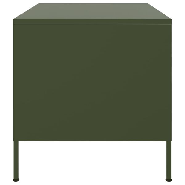 vidaXL Τραπεζάκι Σαλονιού Πράσινο Λαδί 68x50x50,5 εκ. από Ατσάλι