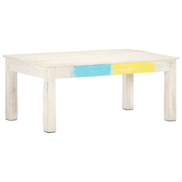 vidaXL Τραπεζάκι Σαλονιού Λευκό 110x60x45 εκ. από Μασίφ Ξύλο Μάνγκο