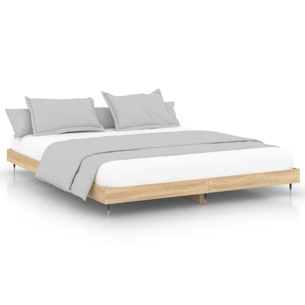 vidaXL Πλαίσιο Κρεβατιού Χωρ. Στρώμα Sonoma Δρυς 150x200εκ. Επ. Ξύλο
