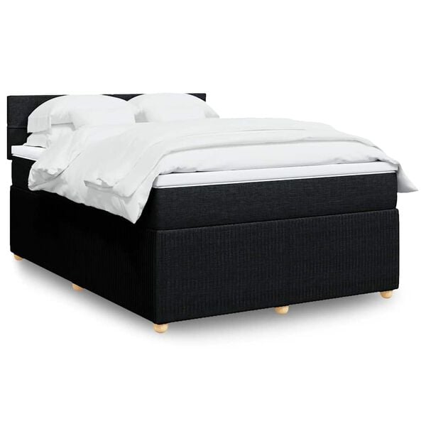 vidaXL &Kappa;&rho;&epsilon;&beta;ά&tau;&iota; Boxspring &mu;&epsilon; &Sigma;&tau;&rho;ώ&mu;&alpha; &Mu;&alpha;ύ&rho;&omicron; 140x200 &epsilon;&kappa;. &Upsilon;&phi;&alpha;&sigma;&mu;ά&tau;&iota;&nu;&omicron;