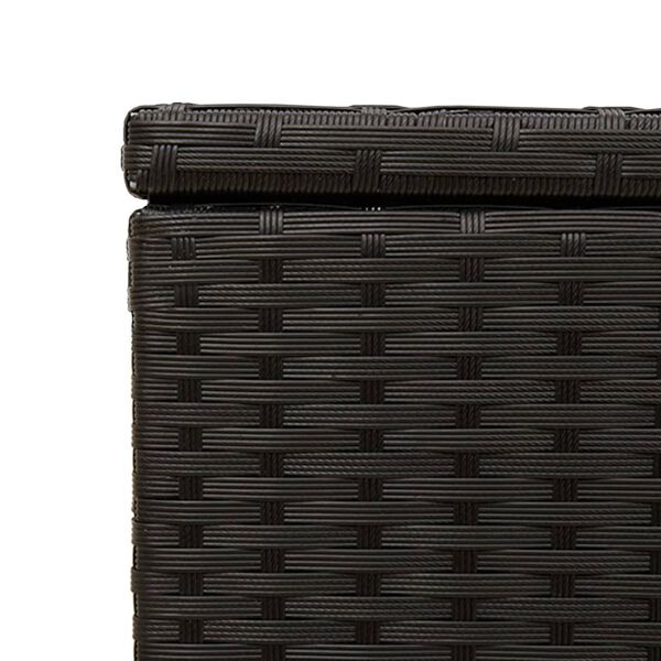 vidaXL Κουτί Αποθήκευσης Κήπου Μαύρο 291 Λίτρα Συνθετικό Ρατάν