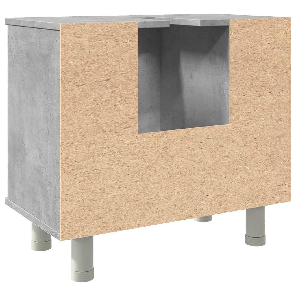 vidaXL Ντουλάπι Νιπτήρα Γκρι Σκυροδέματος 60x32x53,5 εκ. Επεξ. Ξύλο