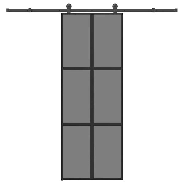 vidaXL &Sigma;&upsilon;&rho;ό&mu;&epsilon;&nu;&eta; &pi;ό&rho;&tau;&alpha; &mu;&epsilon; &sigma;&epsilon;&tau; &upsilon;&lambda;&iota;&kappa;&omicron;ύ 76x205 cm &alpha;&pi;ό &gamma;&upsilon;&alpha;&lambda;ί&&Alpha;&lambda;&omicron;&upsilon;&mu;ί&nu;&iota;&omicron;