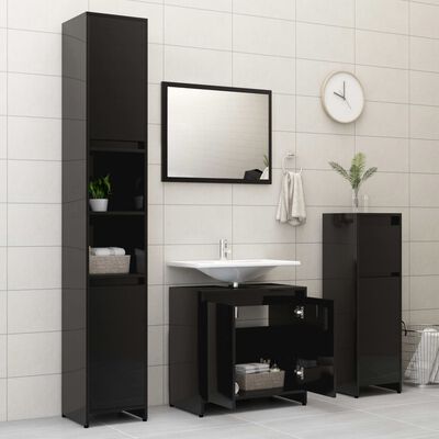 vidaXL Ντουλάπι Νιπτήρα Μαύρο 60 x 33 x 61 εκ. από Επεξ. Ξύλο
