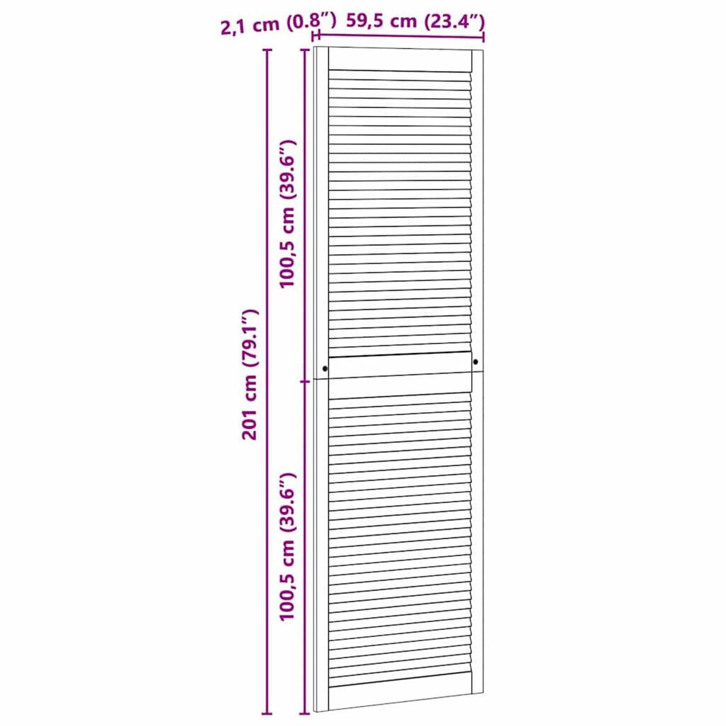 vidaXL Πόρτες Ντουλάπας με πόρτα 4 pcs Καφέ 201 x 59.5 x 2.1 εκ