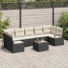 vidaXL Σετ Καναπέ Κήπου 8 pcs Μαύρο και Κρέμα 55 x 55 x 37 εκ