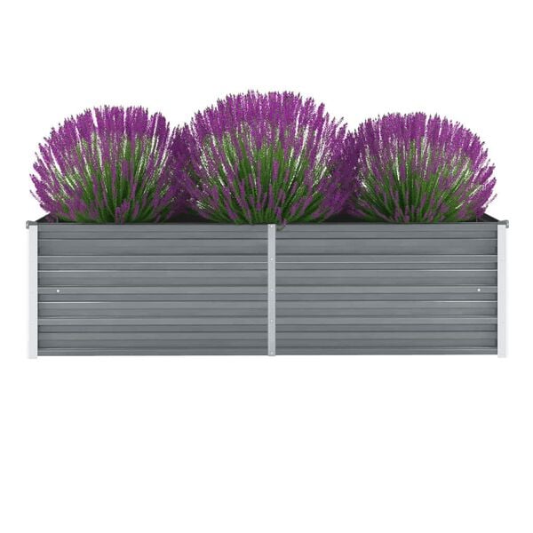 vidaXL Ζαρντινιέρα Υπερυψωμένη Γκρι 160x40x45 εκ. Γαλβανισμ. Χάλυβας