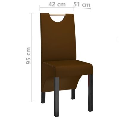 vidaXL Καρέκλες Τραπεζαρίας 2 τεμ. Καφέ από Συνθετικό Δέρμα