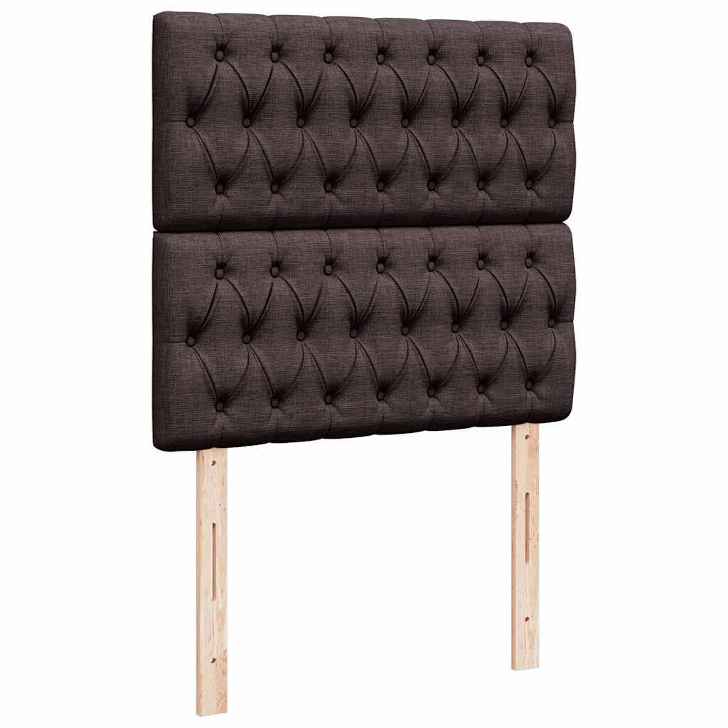 vidaXL Κρεβάτι Boxspring με Στρώμα Σκούρο Καφέ 90x200 εκ. Υφασμάτινο
