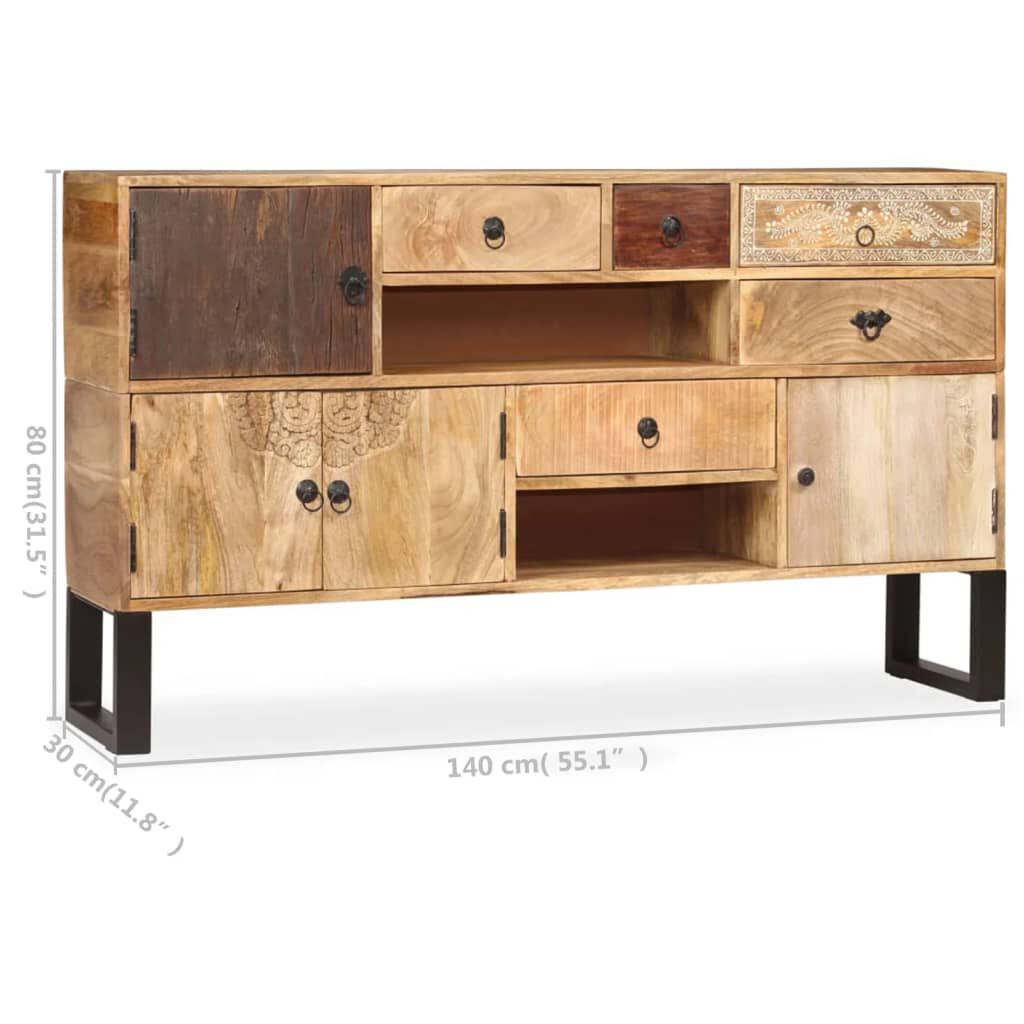 vidaXL Μπουφές 140 x 30 x 80 εκ. από Μασίφ Ξύλο Μάνγκο