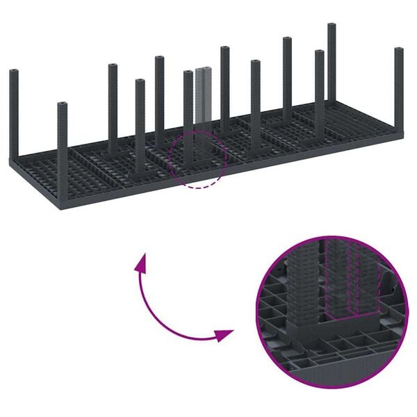 vidaXL Σέτ φαγητού για κήπο 11 pcs Καφέ και Ταπεί Πολυ ράταν