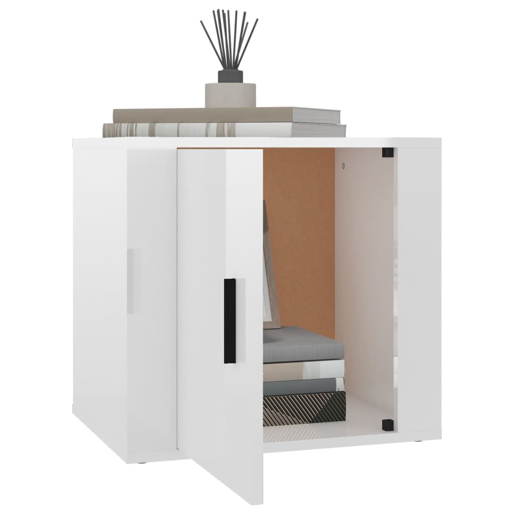 vidaXL Κομοδίνα 2 τεμ. Γυαλιστερό Λευκό 50x39x47 εκ.