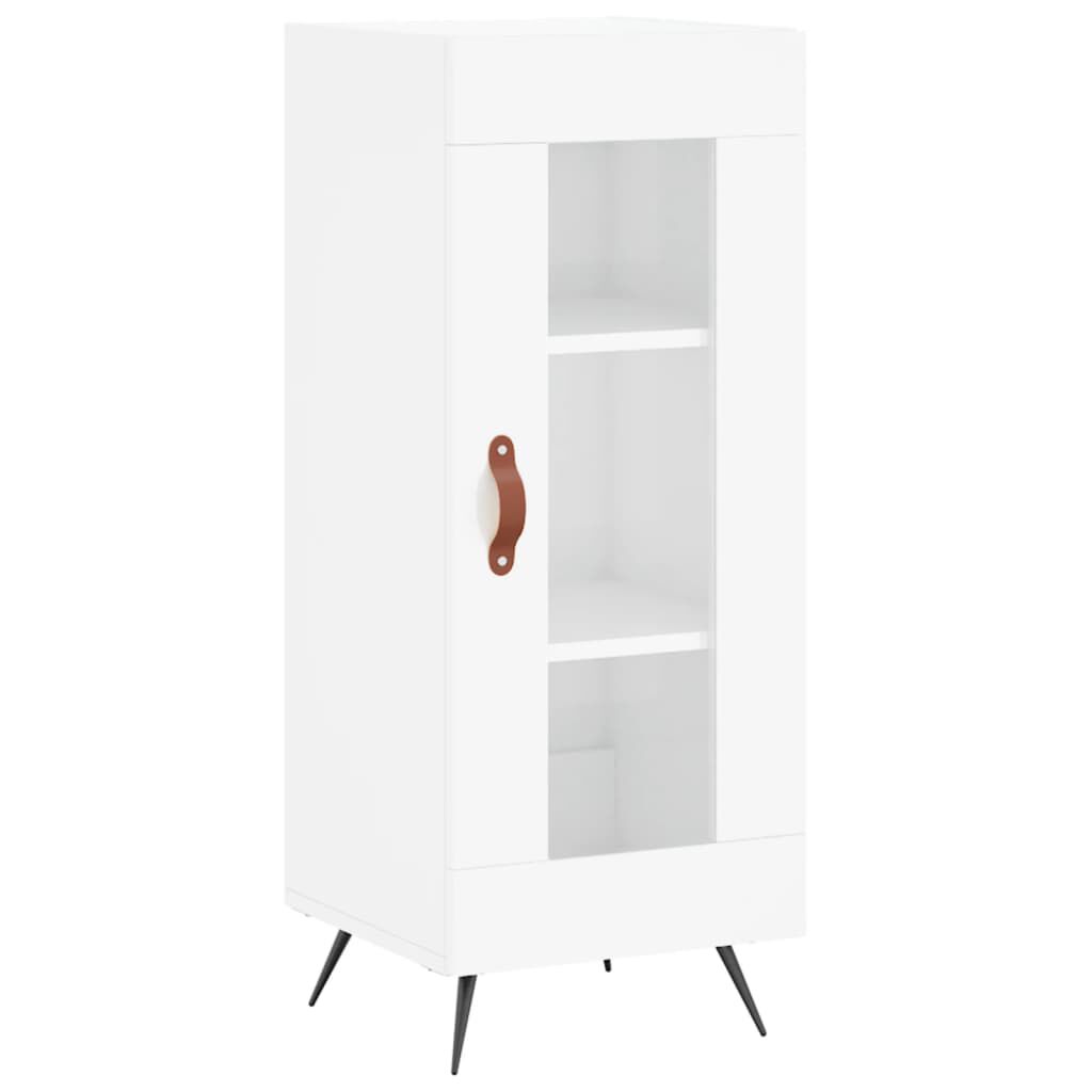 vidaXL Ντουλάπι Γυαλ. Λευκό 34,5 x 34 x 180 εκ. από Επεξεργασμένο Ξύλο