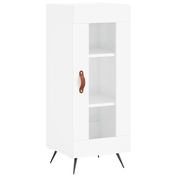 vidaXL Ντουλάπι Γυαλ. Λευκό 34,5 x 34 x 180 εκ. από Επεξεργασμένο Ξύλο
