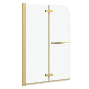 vidaXL Καλυμμα Ντους Χρυσό 95 x 140 cm ESG Γυαλί και Αλουμίνιο