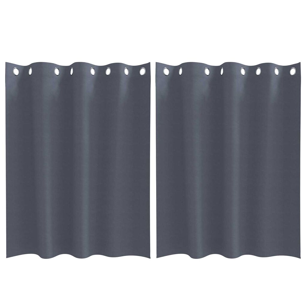 vidaXL Κουρτίνες με κουρτίνες 2 pcs Ανθρακί 140 x 140 cm Πολυεστέρας