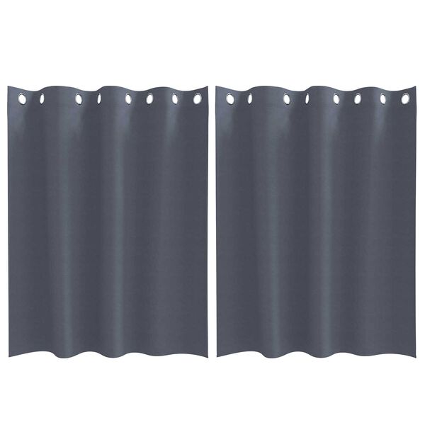 vidaXL Κουρτίνες με κουρτίνες 2 pcs Ανθρακί 140 x 140 cm Πολυεστέρας