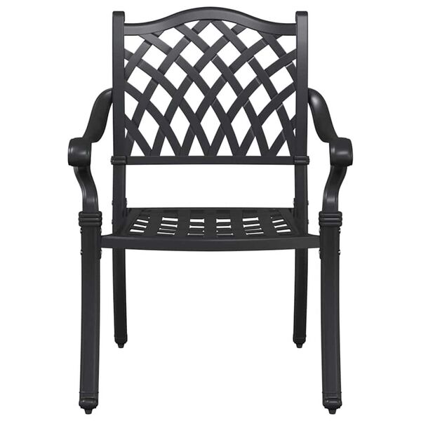 vidaXL Καρέκλα Κήπου 2 pcs Μαύρο 55 x 56.5 x 91εκ Αλουμίνιο