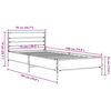vidaXL Πλαίσιο Κρεβατιού Γκρι Sonoma 75x190 εκ. Επεξ. Ξύλο & Μέταλλο